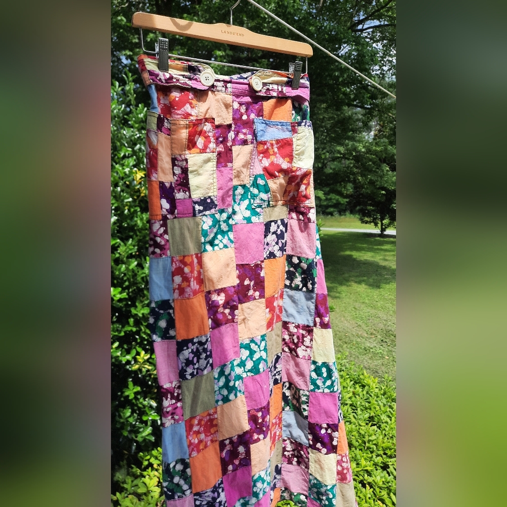 Vintage Patchwork Wrap Skirt Small BEAUTIFUL AUTH… - image 3